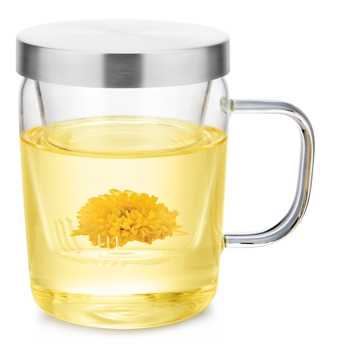 Teetasse 500ml mit Glas/ Metall