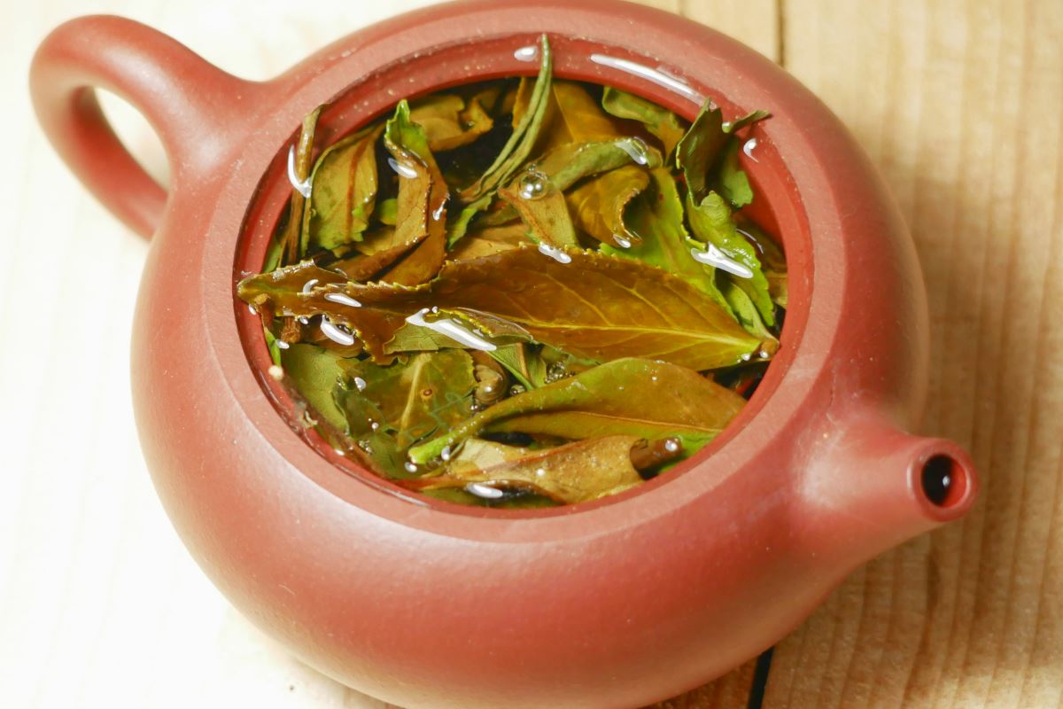 Taiwanesischer Weißer Tee in der Yixing Teekanne zubereitet